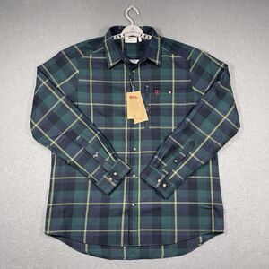 Fjallraven Shirt Mens XXL 2XL Arctic Green Navy Fjallglim Plaid Flannel Relaxed